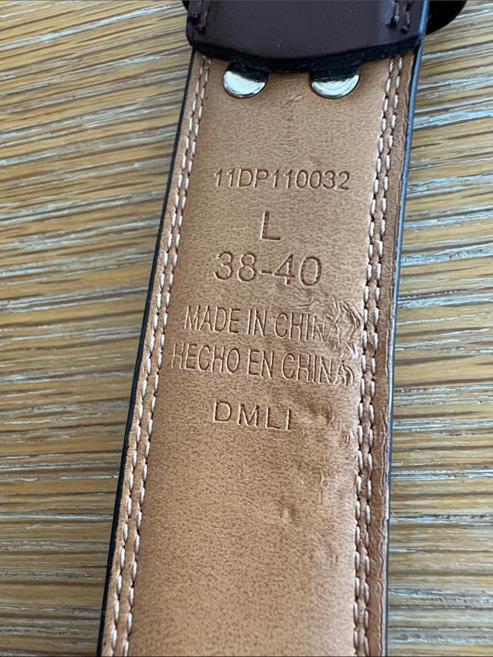Dockers Men's Dark Brown Leather Belt with Silver Buckle